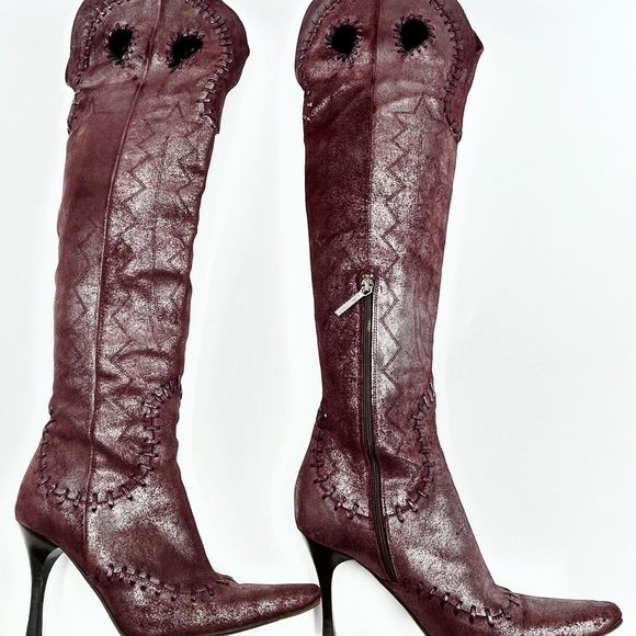 Donald J. Pliner Shoes - Donald Pliner Tall Red Western Pointer Boots Size 7